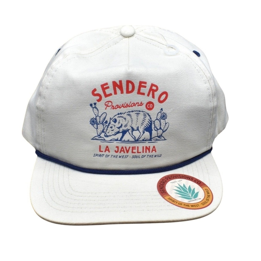 Sendero Provisions Co La Javelina Rope Snapback Hat Cap Light Grey Off White NWT